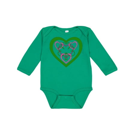 

Inktastic Celtic Interlace Shamrock and Hearts St. Patrick s Day Gift Baby Boy or Baby Girl Long Sleeve Bodysuit