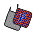 thumbnail image 2 of Caroline's Treasures CJ1044-PPTHD Letter P Chevron Orange and Blue Pair of Pot Holders, 7.5HX7.5W, multicolor, 2 of 2