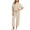 Beige, variant on Soft 2 Piece Sets for Women Short Sleeve Matching Lounge Set Wide Leg Cropped Pants Tracksuit Travel Summer Outfits Blue