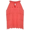 thumbnail image 4 of LASCANA Women's Sleeveless Eyelet Lace Blouse Shirt Eyelet Detail, 4 of 5