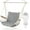 Midnight Blue Stripe, variant on [Upgraded] Hammock Chair Hanging Swing with Wooden Armrests;Steel Spreader Bar and Anti-Slip Rings;Cotton Woven Fabric;Up to 300 Lbs for Bedroom,Patio,Porch,Deck-Indoor Light Grey