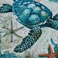 thumbnail image 5 of Awypu Shower Curtain Sea Turtle Ocean Theme (Sea Turtle) - Waterproof, Various Sizes, Easy Installation White, 5 of 7