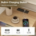 thumbnail image 4 of VEANERWOOD Rattan 2 Drawer Nightstand Set of 2 with LED Lights, Bedside Table Night Stand with Charging Station for Bedroom, 4 of 9