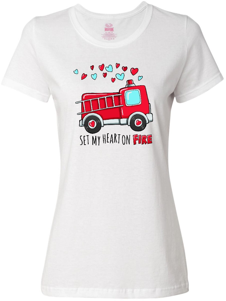 Womens Firetruck Cute Future Firefighter V-Neck T-Shirt