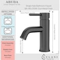 thumbnail image 2 of Lulani Aruba Stainless Steel 1-Handle Single Hole Bathroom Faucet with Drain Assembly - Gun Metal, 2 of 7