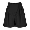 thumbnail image 4 of Lroveb High Waisted Shorts for Women Womens Solid Color Fashionable Casual Loose Pocket Shorts Black, 4 of 6