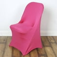 BalsaCircle Fuchsia Spandex Stretchable Folding Solid Chair Covers Slipcovers Wedding ...