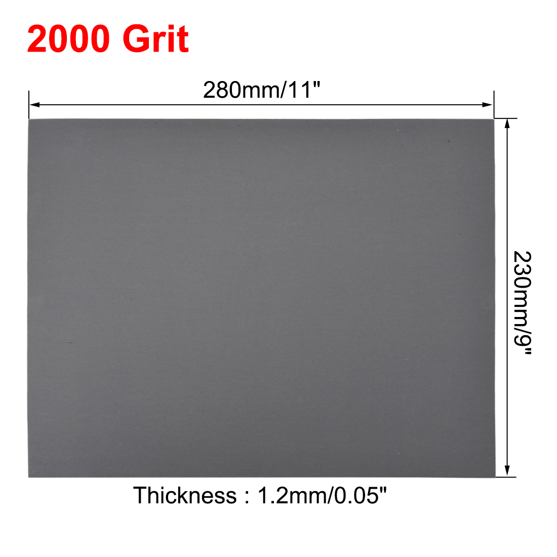 Waterproof Sandpaper, Wet Dry Sand Paper Grit of 2000, 11 ...