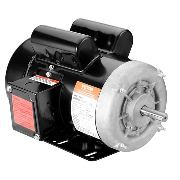 VEVOR 1.5HP Electric Motor 3450 rpm, AC 115V/230V, 56 Frame, Air Compressor Motor Single Phase, 5/8" Keyed Shaft, CW/CCW Rotation for Agricultural Machinery and General Equipment