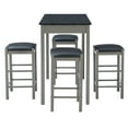 thumbnail image 5 of Linon Salene 5-Piece Tavern Set, Gray with Black Marble Top, 5 of 10