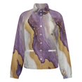 thumbnail image 5 of Jackets for Women Winter Coat Jackets Flannel Stand Collar Jacket(Marble Gold Vein Art,Size:S-4XL), 5 of 7