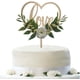 thumbnail image 3 of Topper de pastel de boda - tema rústico para decoración de fiesta de cumpleaños de compromiso de despedida de soltera, forma de corazón personalizada, madera, 3 of 5