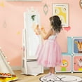 thumbnail image 4 of Costway Kids Jewelry Cabinet with Full-Length Mirror Foldable Drawer Anti-toppling System White, 4 of 10