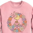 thumbnail image 2 of Peanuts - Floral Peace Sign - Woodstock - Toddler & Youth Crewneck Fleece Sweatshirt, 2 of 5