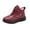 Red, variant on Women Fleece Lined Winter Ankle Booties Waterproof Faux Leather Hook Loop Cold Weather Boots Floral Embroidery Soft Cushioned Non Slip Walking Snow Shoes