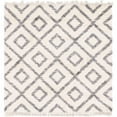 thumbnail image 1 of Unique Loom Hygge Shag Geometric Plush & Cozy Rug 8' x 8' Square Ivory/Gray, 1 of 1