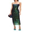 thumbnail image 2 of Femmes Midi Bodycon Robe Paillettes Spaghetti Sangle Sans Manches Fronde Cocktail Robe d'Été Dos Nu Parti Club Robe, 2 of 7