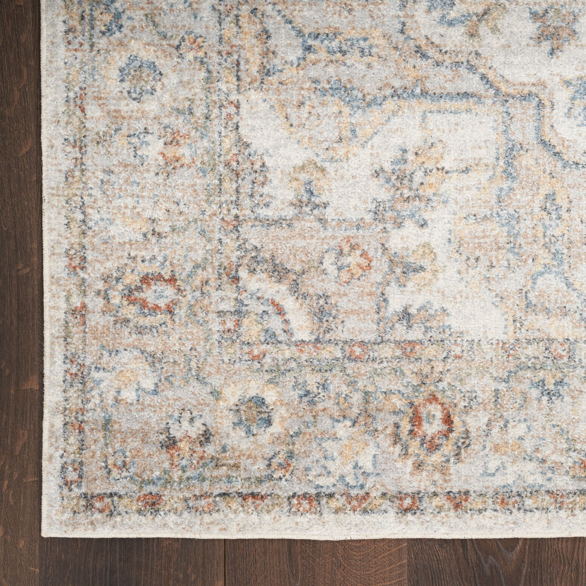 Nourison Astra Machine Washable 9' x 12' Grey Multicolor Vintage Indoor Flatweave Rug