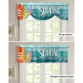 thumbnail image 4 of Tie Up Valance Curtain for Kitchen, Colorful Surfboard on Blue Wood Board Rod Pocket Short Curtains Adjustable Tie-Up Shade Valances, Summer Sports Window Treatment for Bathroom Living Room Bedroom, 4 of 7