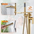 thumbnail image 2 of Wowow Brass Freestanding Bathtub Faucet Single-Handle Floor Mount Claw Foot Tub Faucet with Hand Shower in Gold, 2 of 8