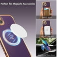 thumbnail image 6 of Magnetic Case for iPhone 14 Case 6.1 inch [Compatible with MagSafe] Cute Plating Love Hearts Pattern Case with Camera Protection,Soft Shockproof TPU Bumper Cover for Women Girls,Dark Violet, 6 of 12