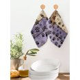 thumbnail image 2 of Purple Brown Kitchen Dish Towels for Drying Dishes Set of 2, Rustic Farmhouse Dog Paw Vintage Waffle Weave Microfiber Hand Tea Bathroom Towels Quick Dry & Absorbent Towel 12x12, 2 of 7