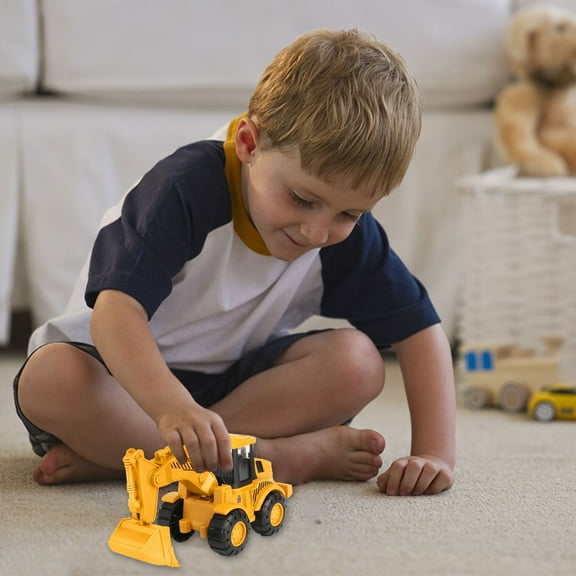 kkbbma Construction Excavator Kids Toy Play Truck - Fall Toy Car Resilience Engineering Car Set Excavator Bulldozer Digging Excavator Beach Car Toy