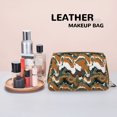 thumbnail image 4 of Orange Green Camouflage Makeup Bag, Leather Waterproof Travel Toiletry Bag, Large Capacity Cosmetic Bag Make up Bags Organizer fro Travel Size Toiletries Women Girls, 4 of 4