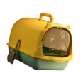 thumbnail image 2 of MERIGLARE Cat Litter Box with Lid Easy Cleaning Removable Portable Enclosed Cat Toilet Blue Yellow, 2 of 9