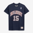 thumbnail image 2 of Men's Mitchell & Ness Vince Carter Navy New Jersey Nets Hardwood Classics Stitch Name & Number T-Shirt, 2 of 6