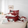 thumbnail image 5 of Feelyou Kawaii Cartoon Snowman Bedding Comforter Set 7 Pieces, Winter Snowflake Print Full Bedding Set, Merry Christmas Reversible Fitted Sheet Flat Sheet, Super Cozy Room Decor, 5 of 7