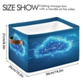 thumbnail image 3 of Blue Cloud with Glowing Lights Foldable Storage Basket,Canvas Fabric Foldable Storage Bins with Handles Open Home Storage Bins Boxes for Toy Book Shelf Closet Baskets, 3 of 8