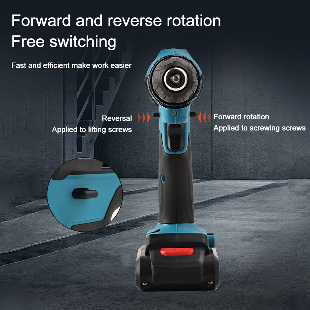 ikaufen Cordless Drill Driver, 21V Electric Drill Screwdriver Kit with 25+1 Torque, 2 Speed with 2 Batteries 1.5Ah, LED Light Cordless Combi for Home and Garden DIY Project