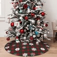 thumbnail image 4 of Cauagu 36" Christmas Tree Skirt Plaid Snowflakes Festive Pattern Christmas Tree Decorations Tree Mat for Xmas Decorations Occasion Holiday Home Decor -36", 4 of 7