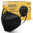 thumbnail image 1 of Mascarilla akgk KN95, 50 unidades, protección transpirable, color negro, 1 of 8