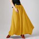 thumbnail image 1 of Falda de lino de algodón de mujer vintage Falda de verano informal larga con bolsillo de cintura alt Abanopi Amarillo/Pequeña, 1 of 7