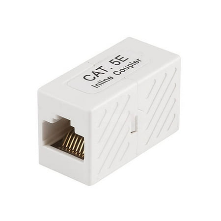 White Cat5e Keystone Coupler - Monoprice 8P8C RJ45 Cat5e Inline Coupler, White