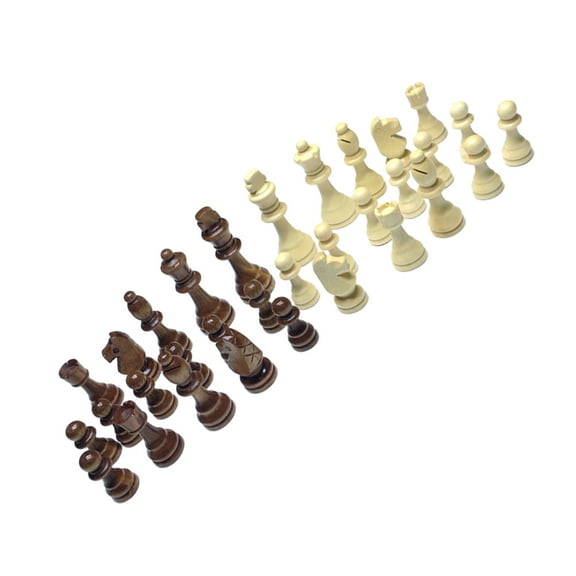 Homoyoyo Weighted Chess Pieces Chess Pieces Wood 32pcs Brown White
