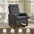thumbnail image 5 of Upholstered Glider Rocking Chair with Side Pocket - Teddy Fabric Nursing Chair for Nursery & Living Room, High Back Ergonomic Rocker with Rubber Wood Base, 5 of 7