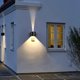 thumbnail image 5 of Aplique de pared LED de 12 W para interior y exterior, resistente al agua IP65, 960 lm, moderno aplique de aluminio, regulable, blanco frío de 6500 K [negro], 5 of 5