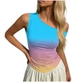 thumbnail image 4 of Aimik Fashion Women's Sleeveless One Shoulder Fitted Gradient Top Spring and Summer Casual Comfortable Vest Top, 4 of 6