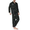 thumbnail image 3 of Bingfone Men'S Pajama Set 2 Piece Loungewear Pjs, Long Sleeve With Pajama Pants-Spider Web Black, 3 of 9