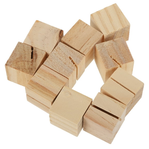 unbranded  10 Pcs Wooden Craft Ornament Desk Stand Desktop Organizer Cards Storage Case Office