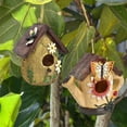thumbnail image 1 of Pajarera de resina | Decoración de nido de pájaro de jardín para colgar en la pared | Decoración de balcón con patio al aire libre | Resina duradera resistente a la intemperie | Atrae a las aves |, 1 of 6
