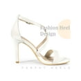 thumbnail image 3 of BLISSFUL STEP Glitter Crisscross Strap Stiletto High Heels Sandals for Women White 6, 3 of 6