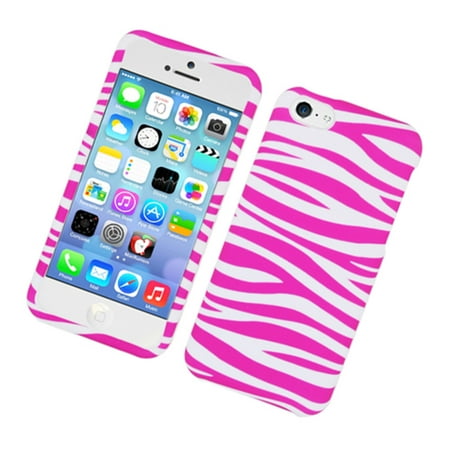 Insten Zebra Hard Rubber Coated Cover Case For Apple iPhone 5C - Hot