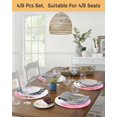 thumbnail image 5 of 13 Inch Round Placemats Set of 6, Pink Christmas Non Slip Heat Insulation PP Table Mats, Winter Snowflake Abstract Forest Tree Washable Place Mats for Kitchen Dining Party Table Decor, 5 of 7