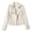 White XXXL, variant on Women Jacket Faux Leather Smooth Surface Turn-down Collar Zip-up Zipper And Rivet Decor Long Sleeves Motorcycle Coat Travel Outerwear