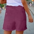 thumbnail image 5 of Shorts for Women Denim 2026 Stretchy High Waisted Distressed Rolled Hem Jeans Short Casual Ripped Summer Jorts Purple S, 5 of 8