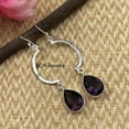 thumbnail image 2 of 925 Sterling Silver Earrings For Womens, February Birthstone, Bridesmaid Gift Earrings, Amethyst, Gemstone Earrings, Christmas Gift For Her, 2 of 5
